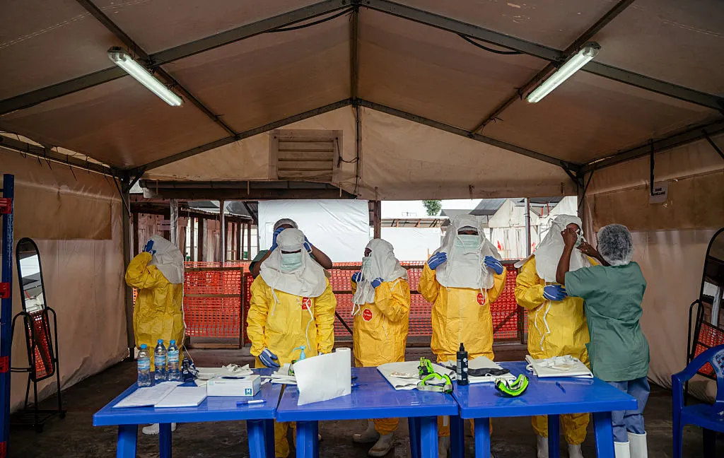 Healthcare workers conduct Ebola testing and contact tracing in the Democratic Republic of Congo.
