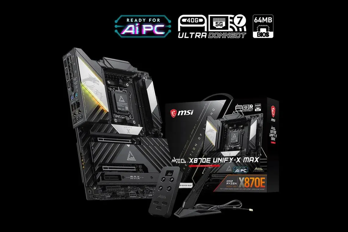 MSI overclocking motherboard and case on display at Computex 2026.