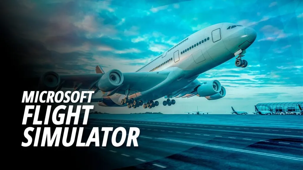 The Goodyear Zeppelin flies over a virtual landscape in Microsoft Flight Simulator 2024.