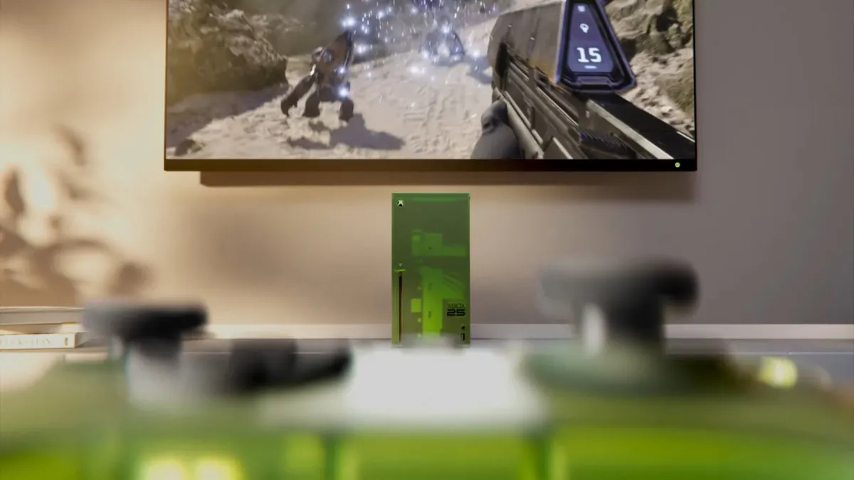 Graphic illustrating the integration of Xbox gaming platforms with Windows operating systems