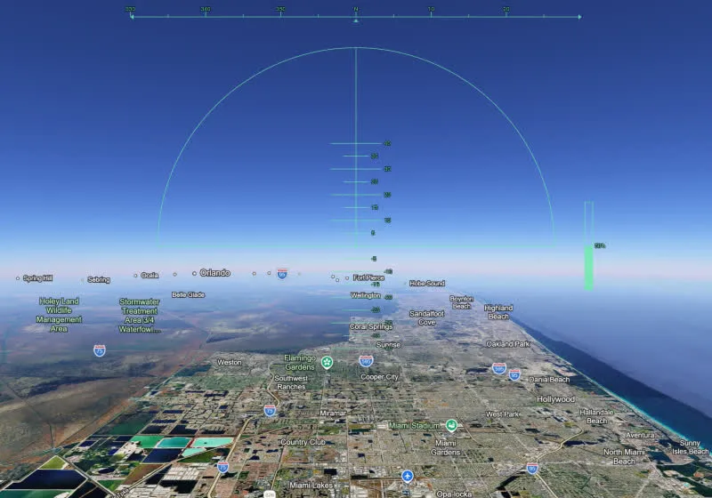The Google Earth web interface displays the Explore Earth and Tools menu for launching the browser flight simulator.