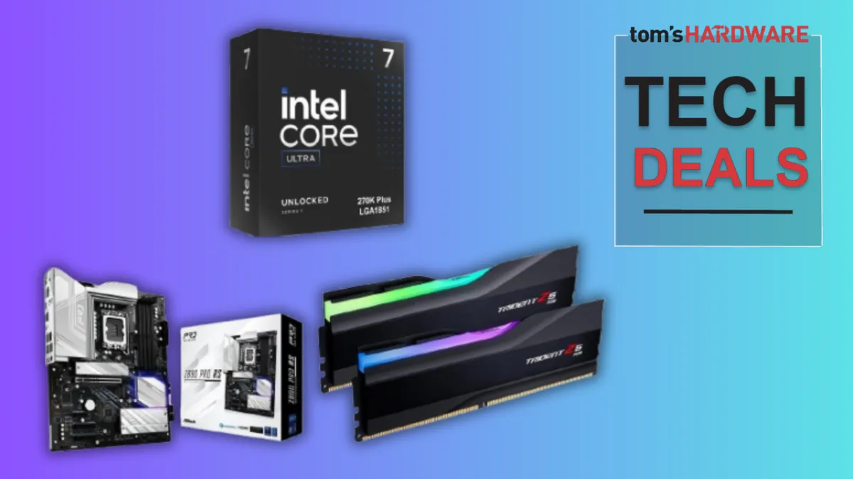 Intel Z890 motherboard paired with thirty two gigabytes of DDR5 memory