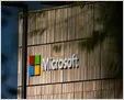 The image displays the Microsoft corporate headquarters.