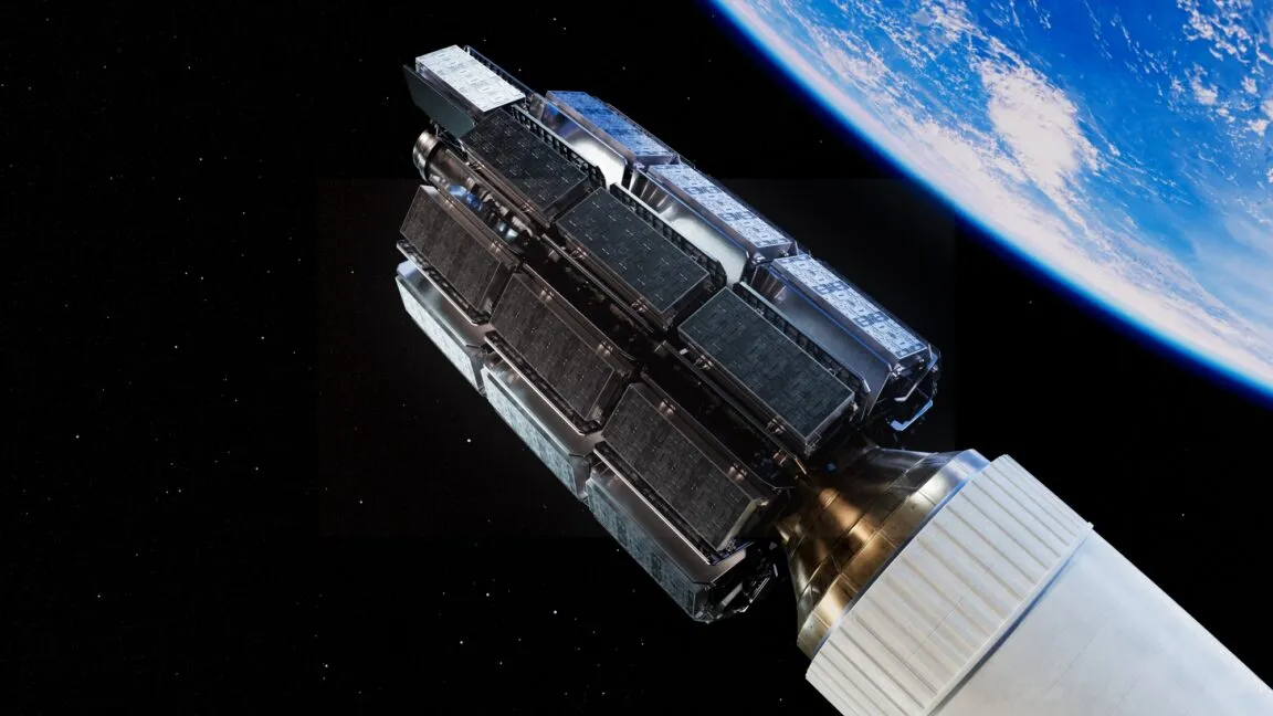 The image displays the FCC regulatory timeline for Amazon Leo satellite constellation deployment and orbital spectrum allo...