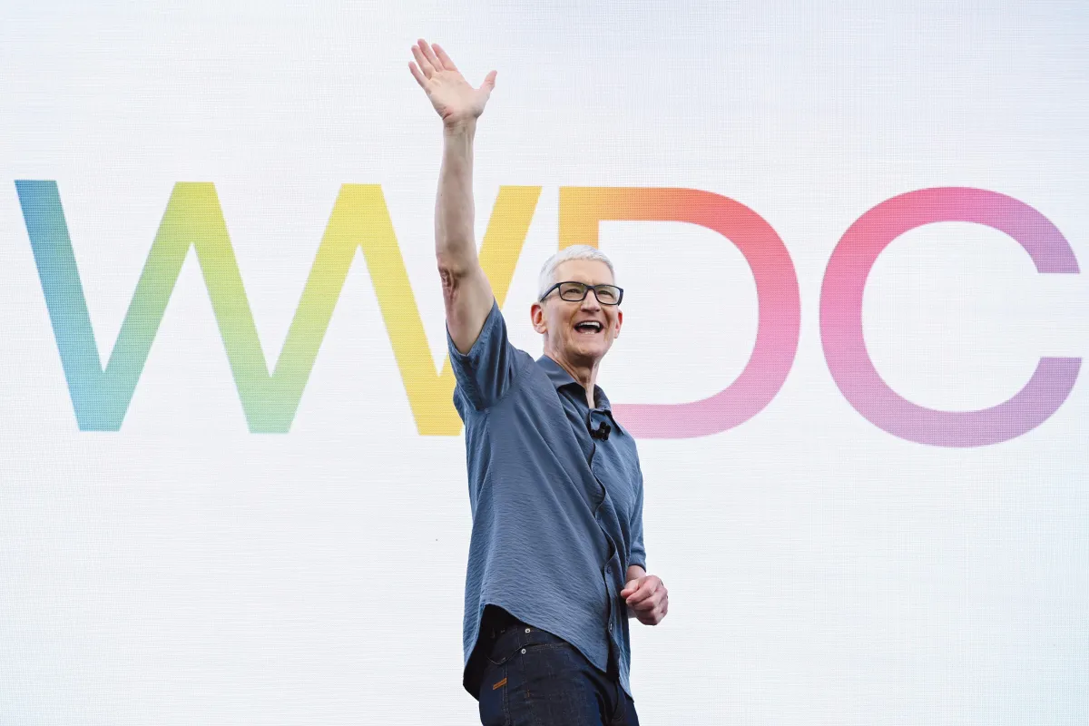 WWDC 2026 keynote stage at Apple Park presenting platform strategy and software updates