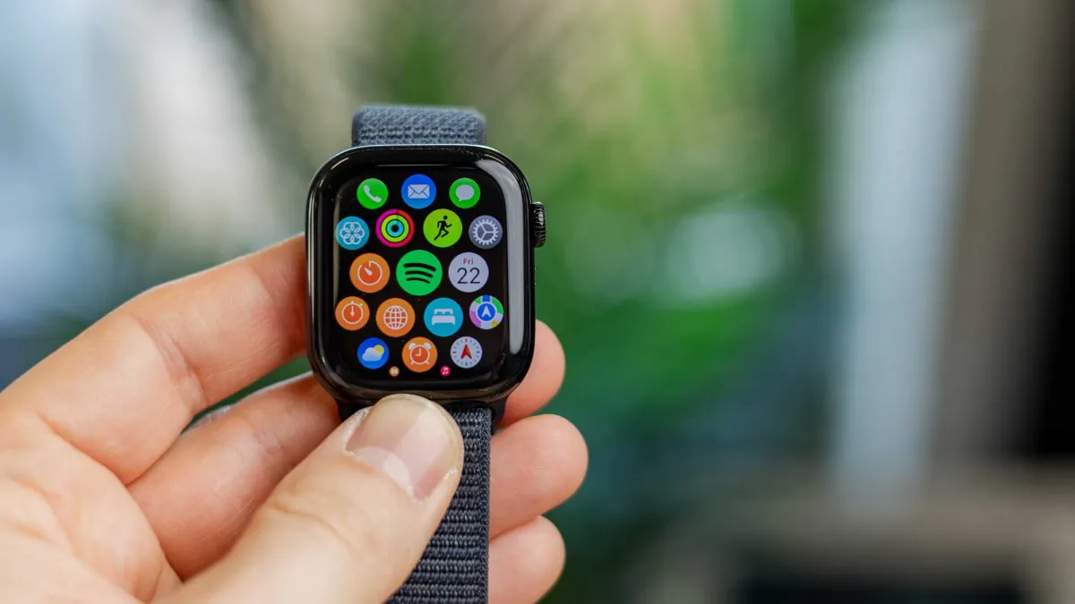 Apple Watch Series 10 cellular model with a sport loop band