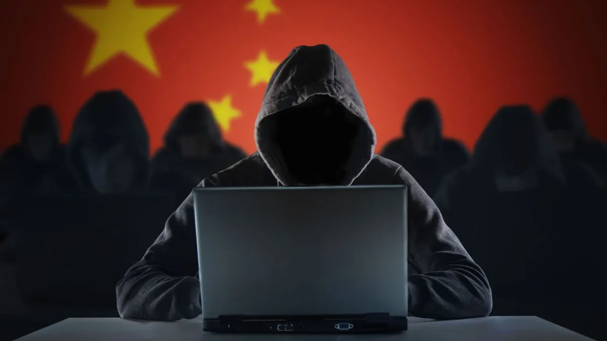 The graphic illustrates network security threats targeting medical research institutions.