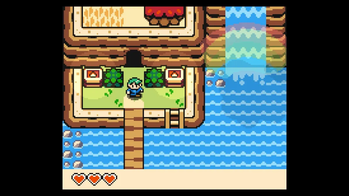 Echo Isle gameplay interface displaying its minimal twenty-five tile map and compact combat layout.