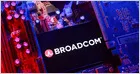 Broadcom Q2 earnings report graphic displaying revenue figures and after-hours stock decline