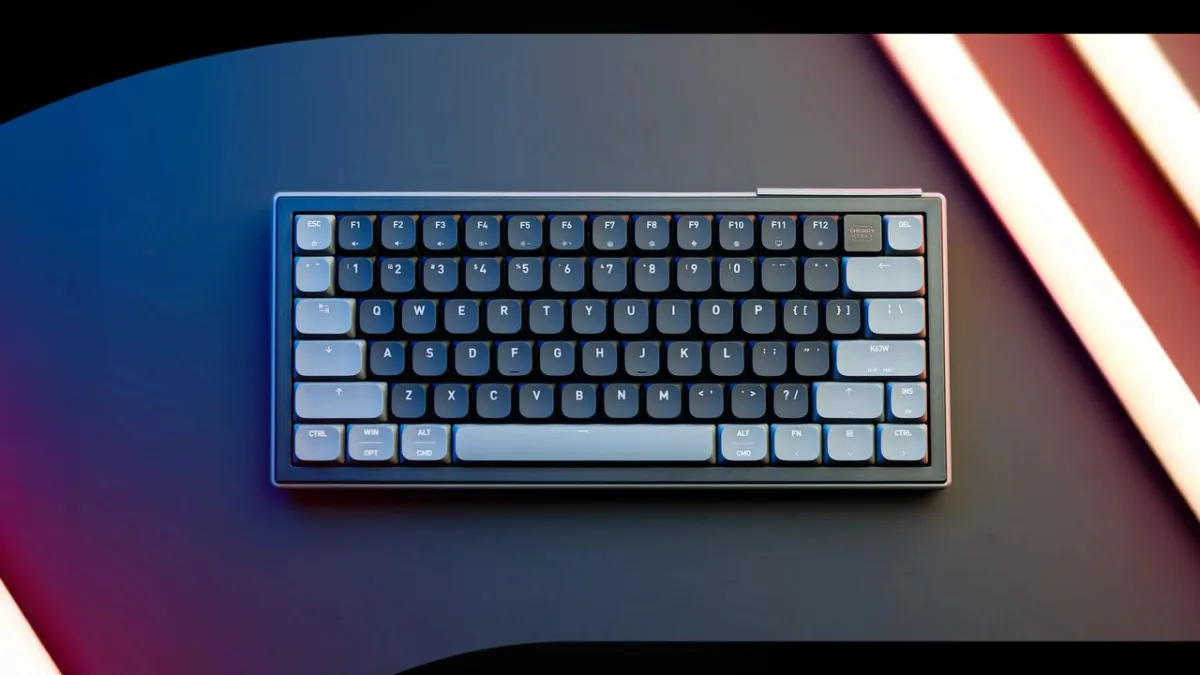The Cherry XTRFY K63W Pro Compact keyboard features an eight thousand hertz polling rate and Ultra-Wideband connectivity.