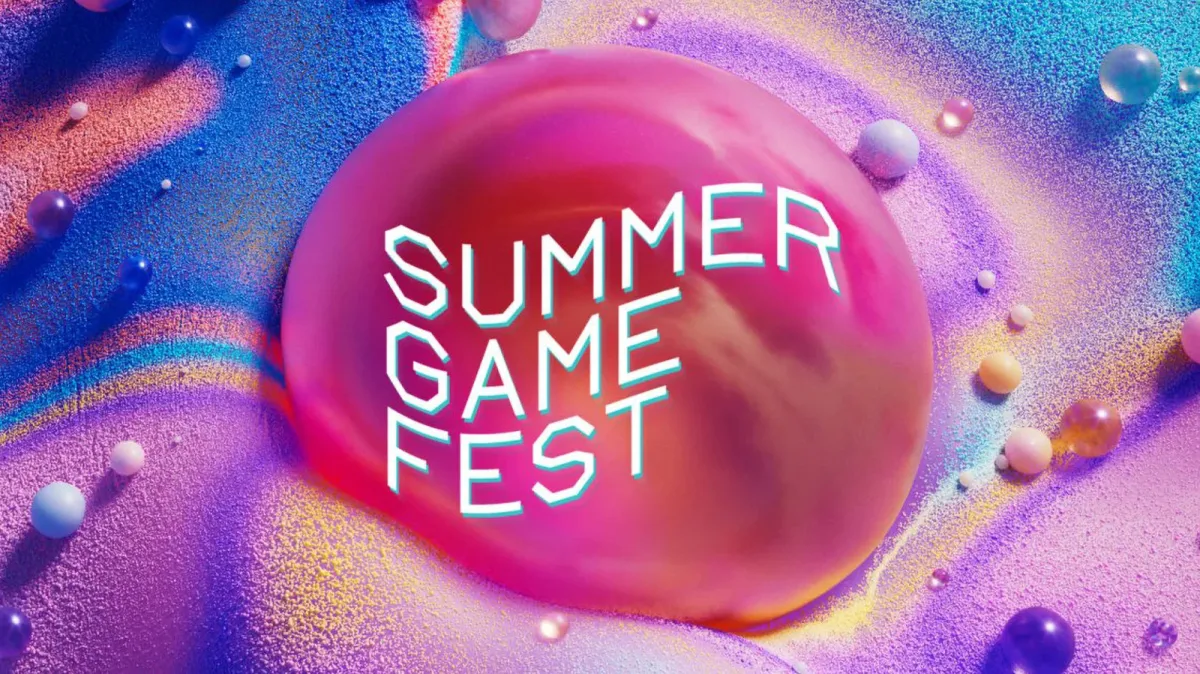 The Summer Game Fest 2026 main stage in Los Angeles features a large screen for studio announcements.