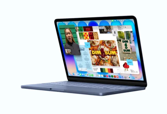 Illustration of Apple's first touchscreen MacBook featuring an OLED display and Dynamic Island