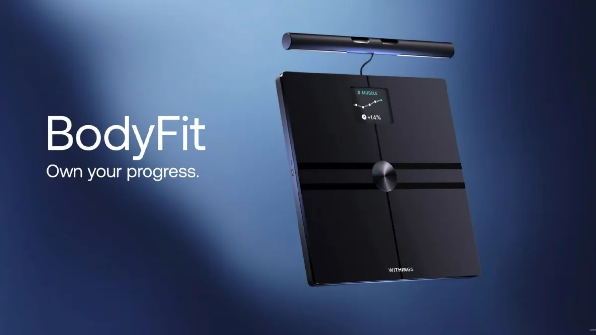 Withings BodyFit smart scale displaying body composition metrics