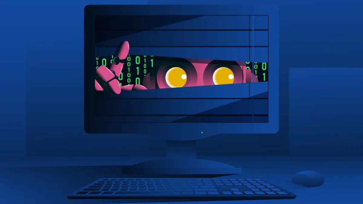 The diagram illustrates how prompt injection triggers AI safety filters to bypass malware scanners.