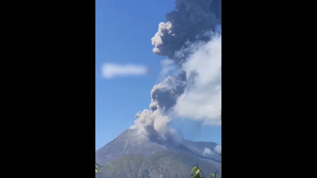 Volcanic ash from a recent Indonesian eruption disrupts airport operations in the eastern region.