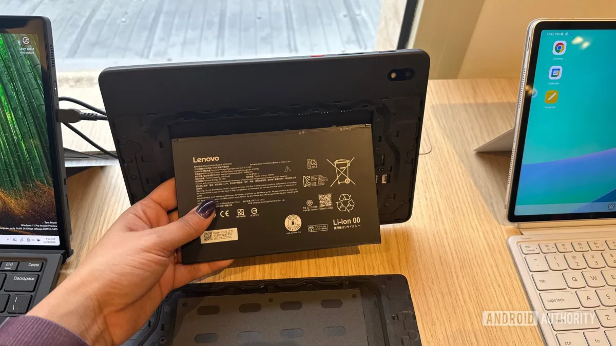 The Lenovo ThinkTab X11 rugged tablet features a removable battery and a durable casing.