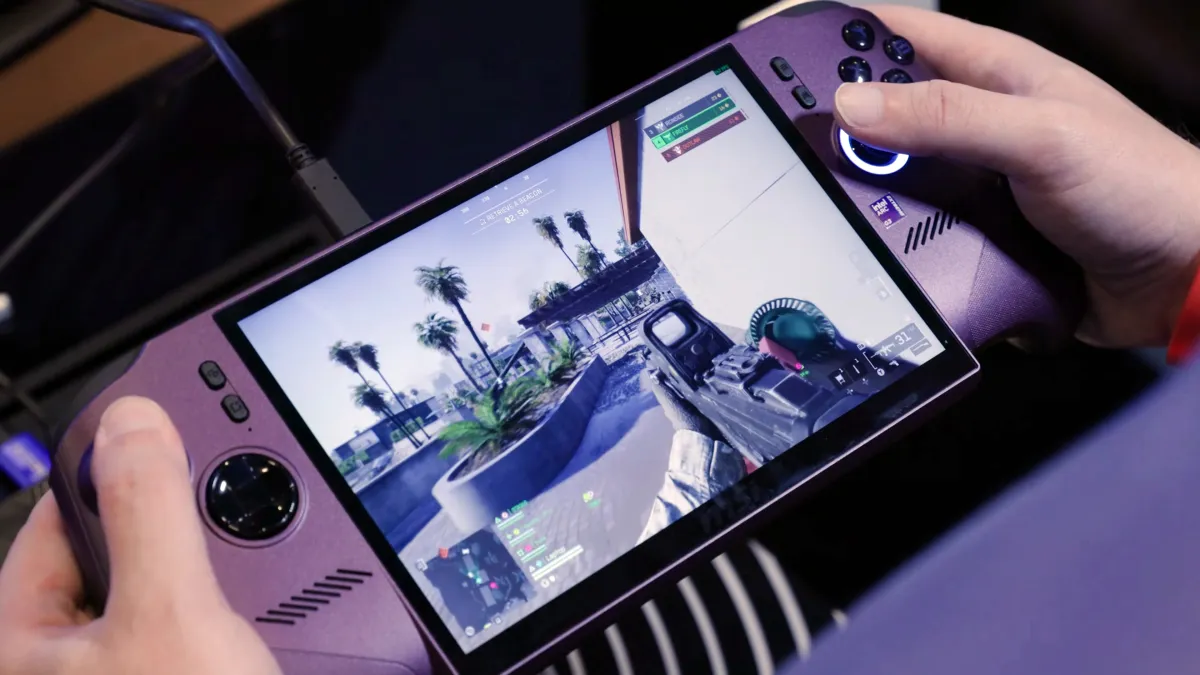 MSI Claw 8 EX AI+ gaming handheld featuring the Intel Arc G3 Extreme processor.