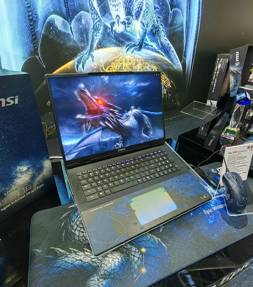 This display features the NVIDIA RTX Spark platform at Computex 2026 alongside DLSS 4.5 demonstrations.