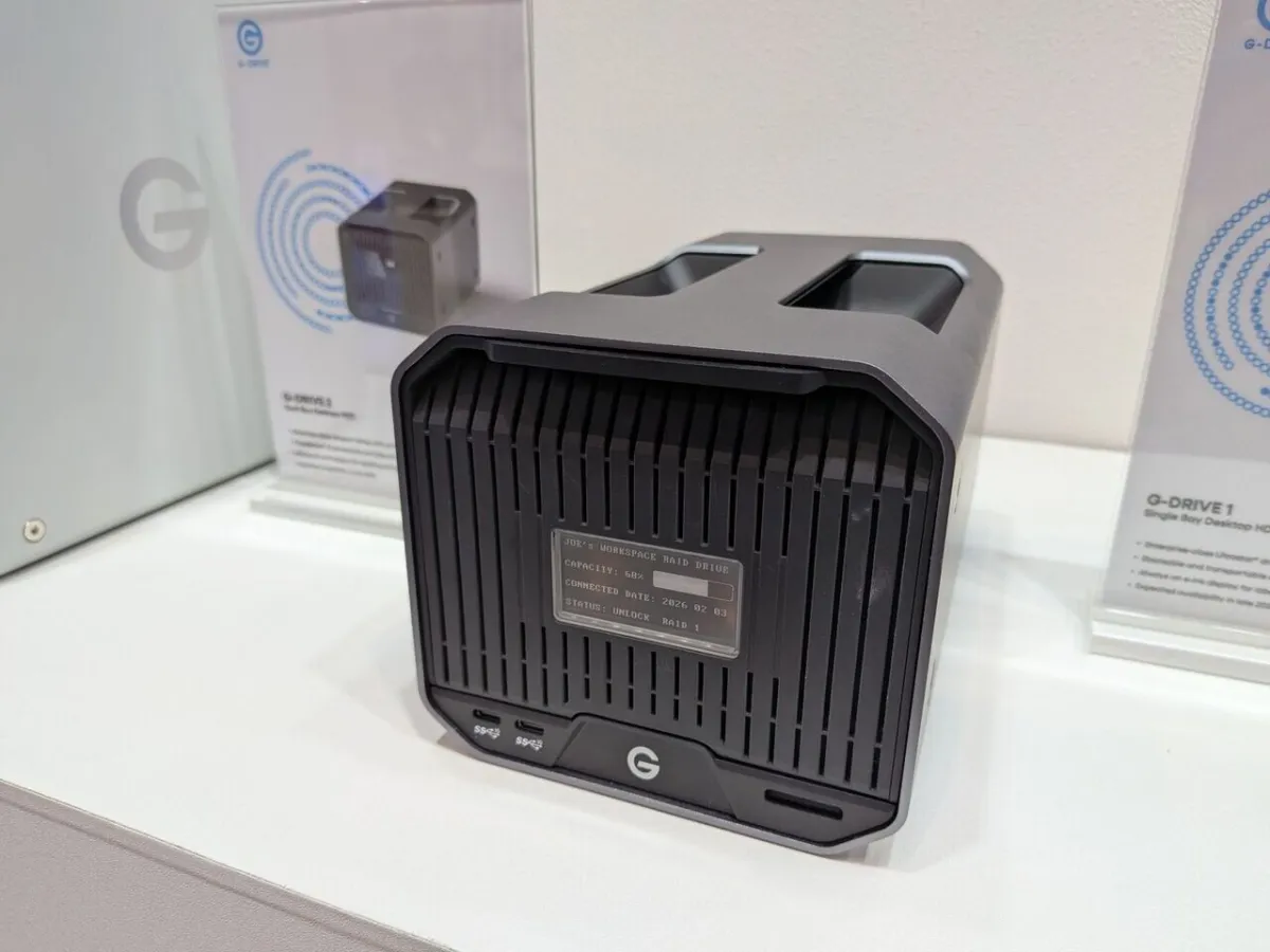 Western Digital G-DRIVE 8 and G-DRIVE 4 external storage drives displayed at Computex 2026.