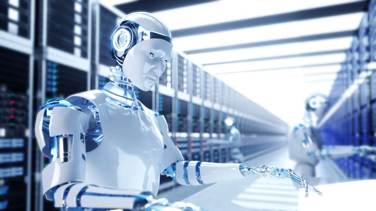 Technical team reviews simulation models for enterprise physical AI deployment.
