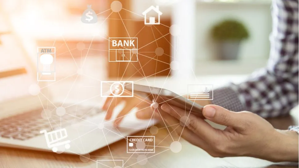 Financial services data visualization depicting agentic AI adoption metrics and security workflow shifts