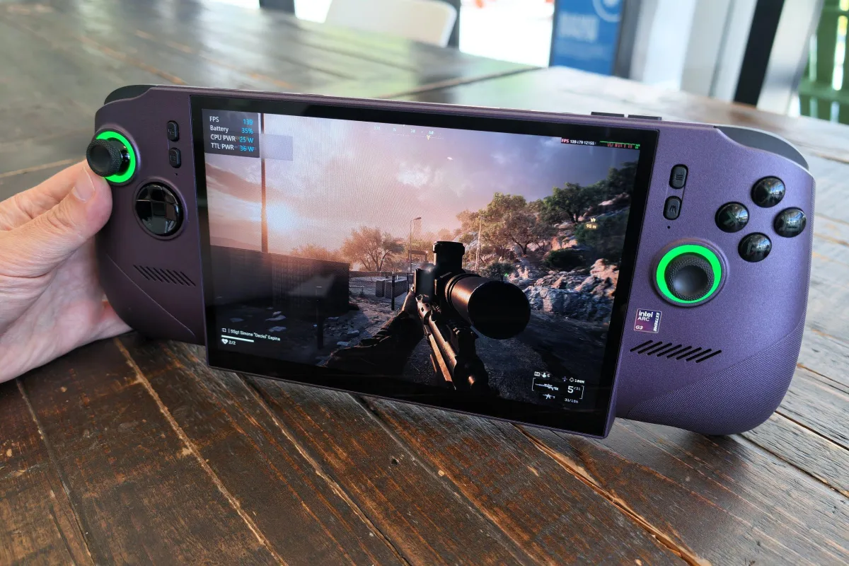 MSI Claw 8 EX AI Plus handheld gaming device featuring the Intel Arc G3 Extreme processor