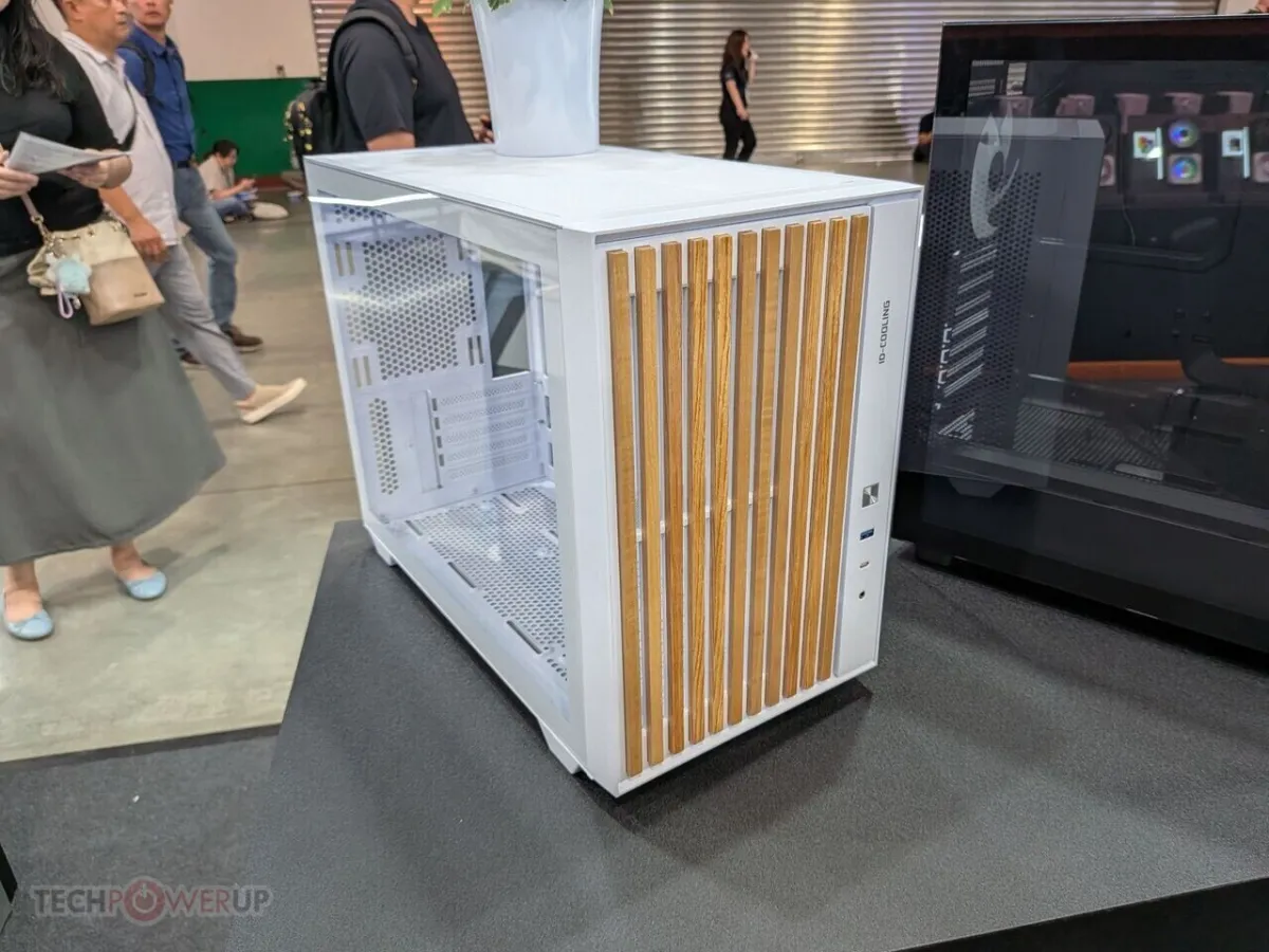 ID-Cooling PC chassis at Computex 2026 features a front panel matching its cooler lineup and pre-installed components.