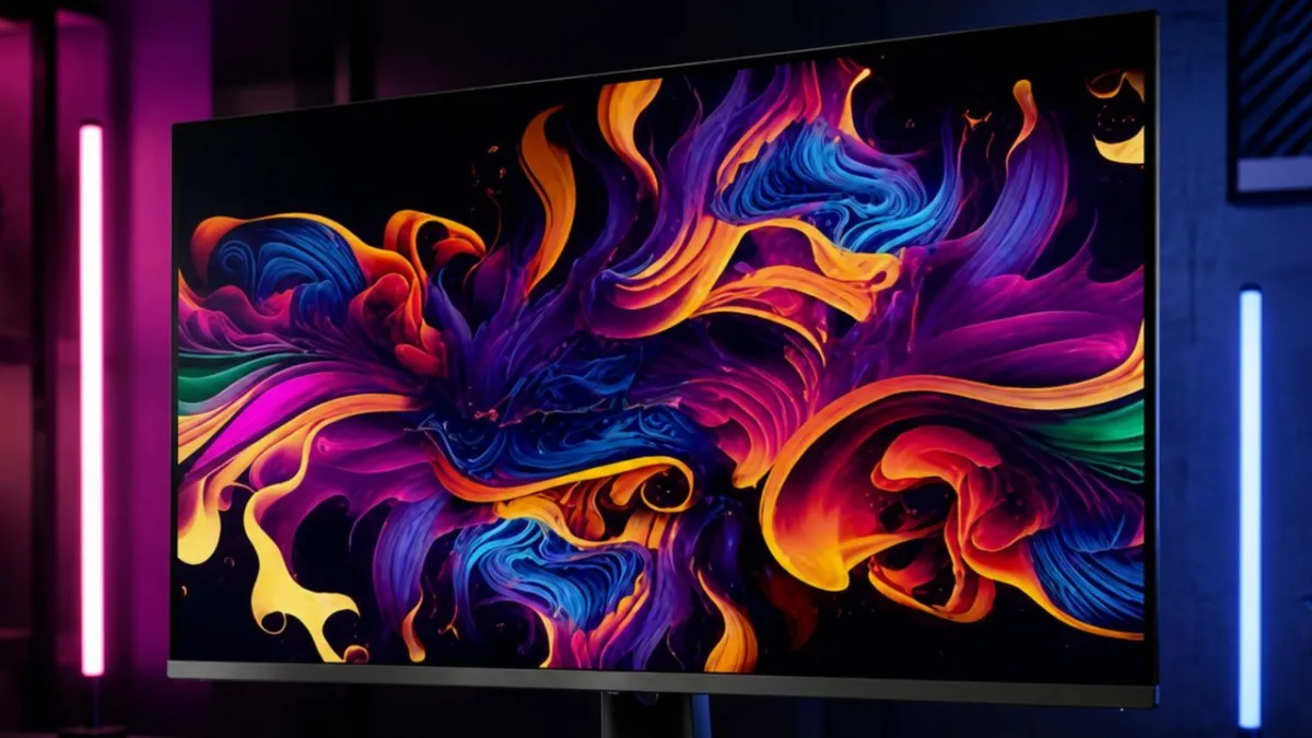 Triple-mode OLED monitor panel showcasing high refresh rates and image quality at Computex 2026