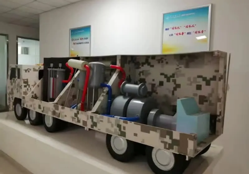 A truck-mounted nuclear reactor prototype undergoes testing in China.
