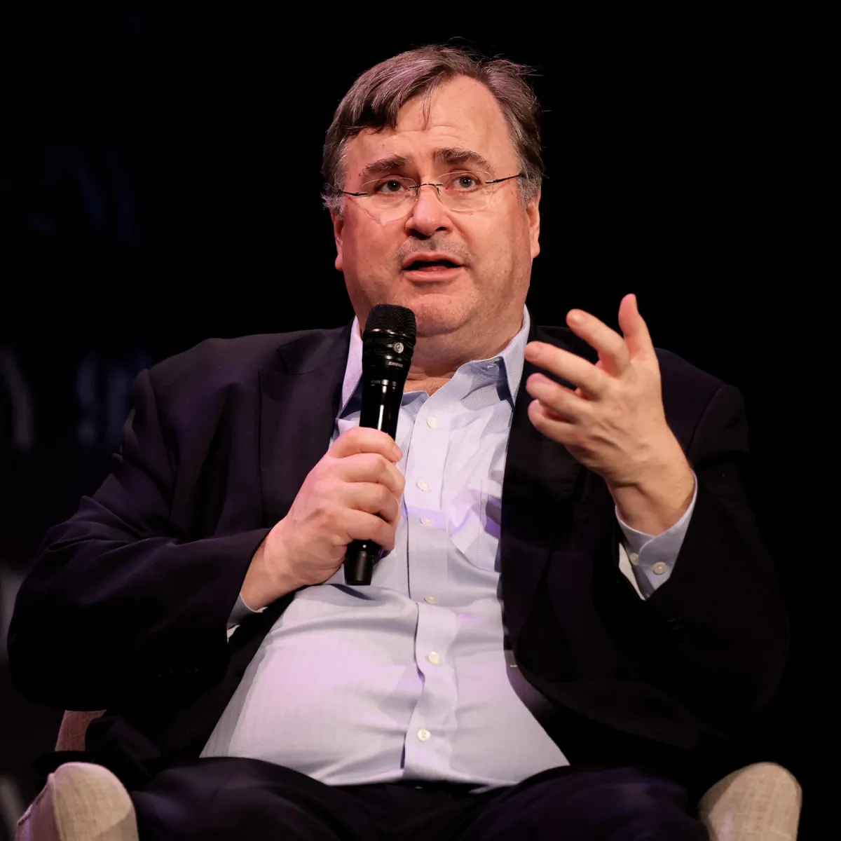 A professional portrait of LinkedIn co-founder Reid Hoffman
