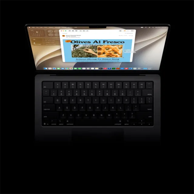 The macOS 27 Golden Gate interface displays the new Liquid Glass opacity slider alongside external monitor settings.