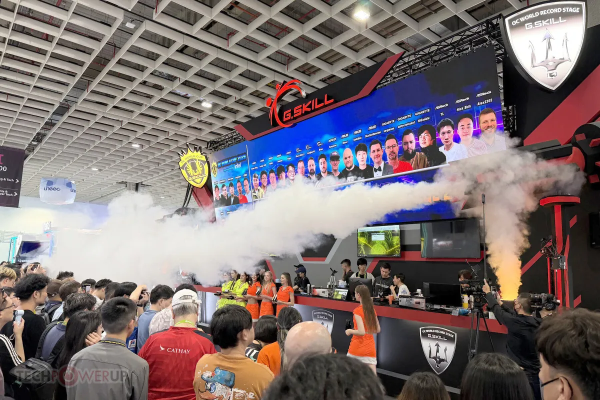 bl4ckdot from France celebrates winning the OC World Cup 2026 grand final overclocking competition.