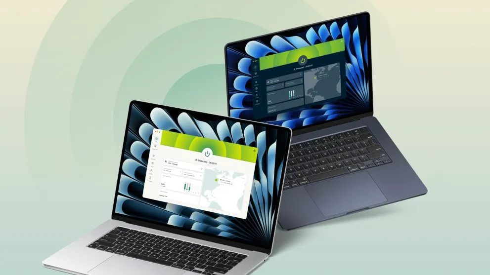 A smartphone displays VPN security status and regional eSIM data coverage.