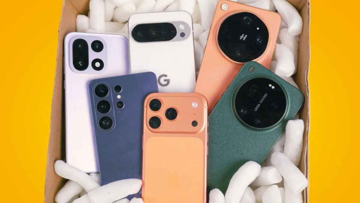 A lineup of 2026 flagship smartphones showcases advanced camera modules and artificial intelligence features.