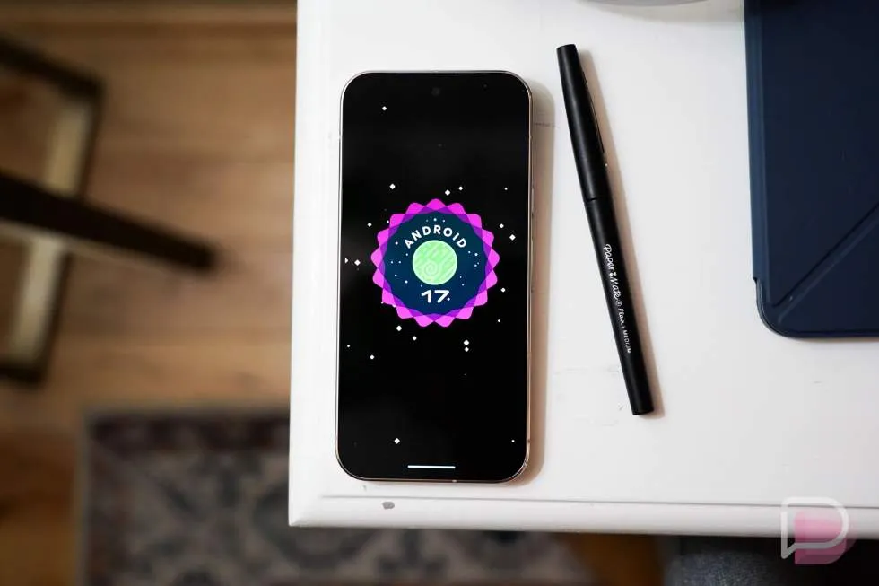 Pixel smartphone screen showing the Android 17 stable update installation progress