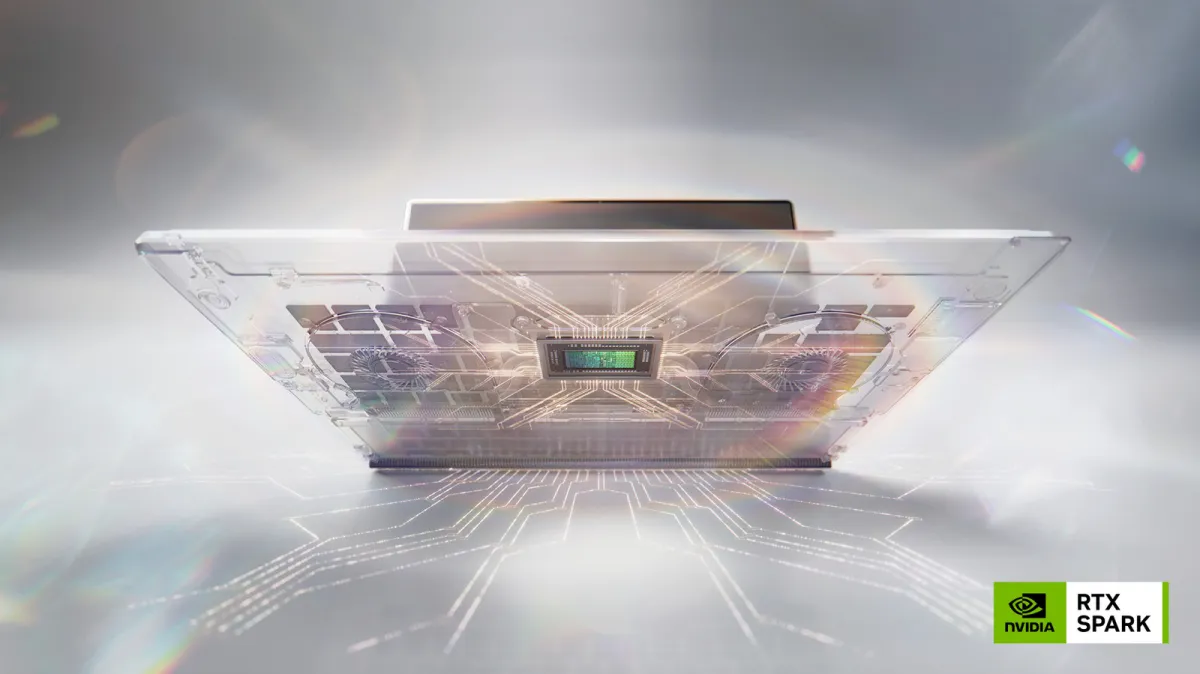Diagram of the NVIDIA RTX Spark system on a chip highlighting its integrated ARM processor and GPU.