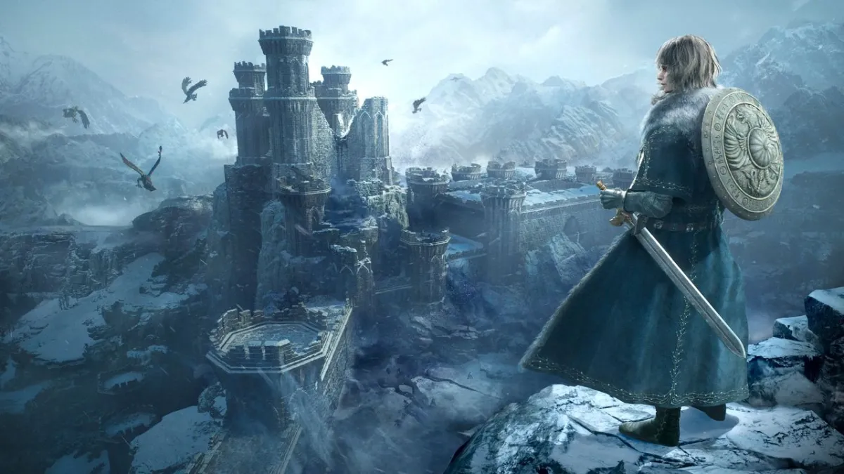 The screenshot shows the Dragon's Dogma 2 Dark Arisen expansion region Norgan with newly added gear.