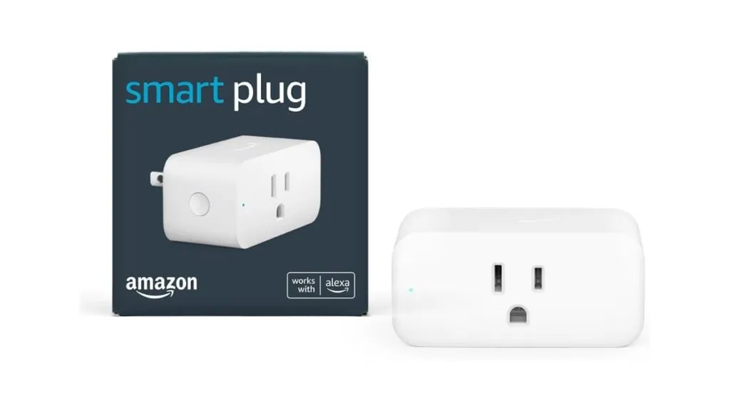The Amazon Smart Plug connects to a standard wall outlet for home automation.