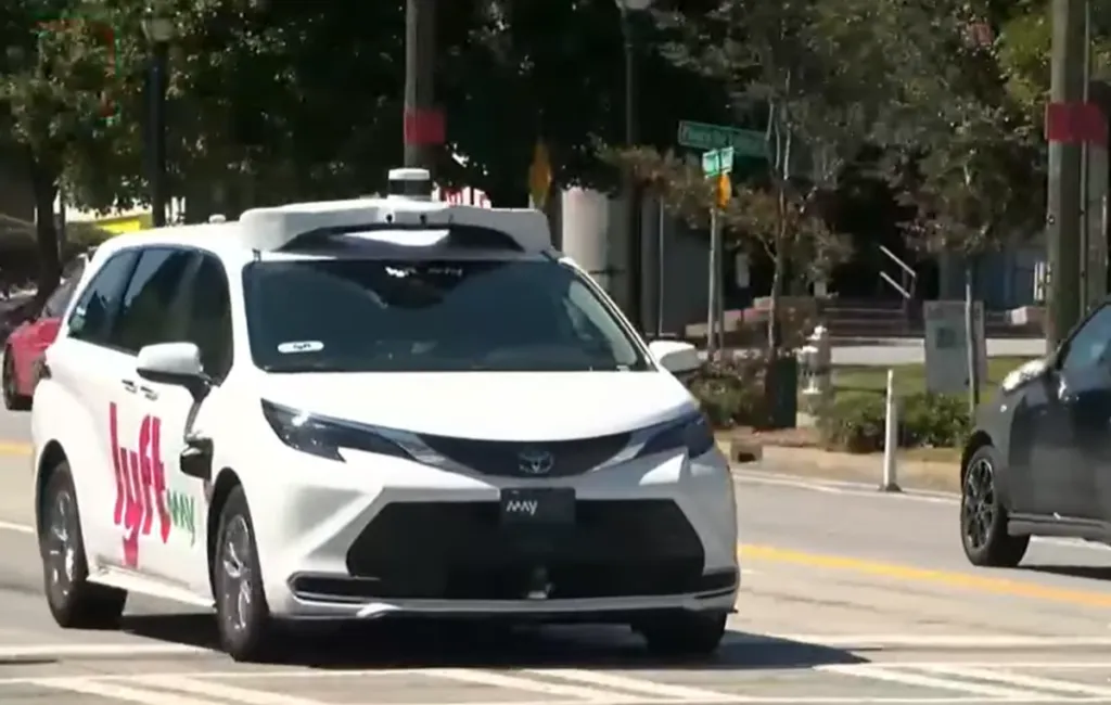 Lyft and Baidu autonomous vehicles await testing on London streets.