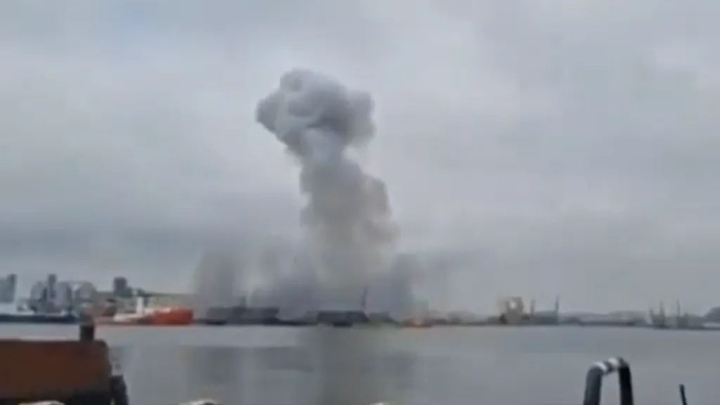 Submerged unmanned maritime device detonating near Romania's Black Sea port of Constanta.