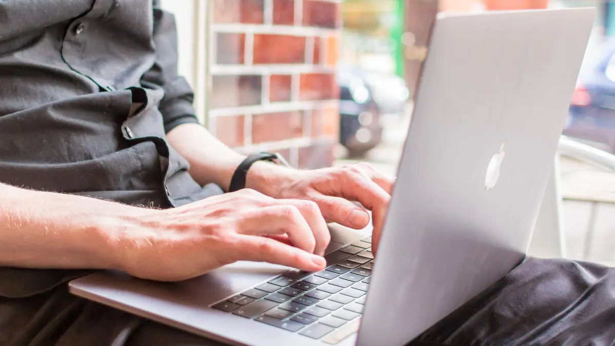 A Mac screen displays a file management tool identifying duplicate photos and documents.