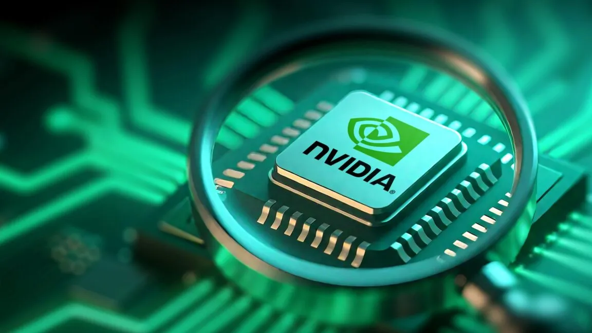 Nvidia corporate logo and financial charts illustrating bond market activity.