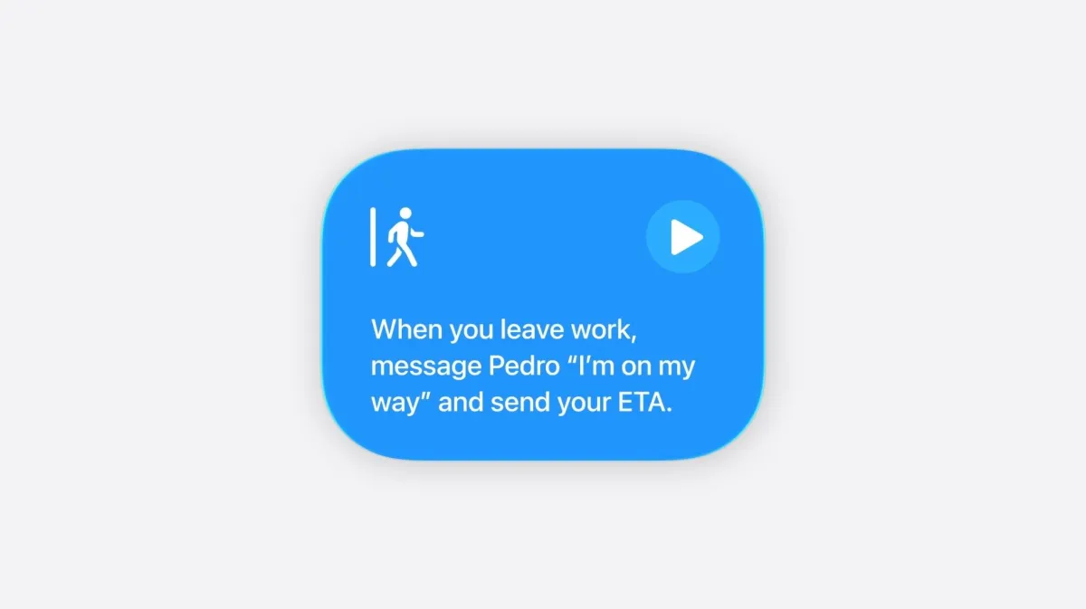 The Apple Shortcuts interface displays natural language command input for automating daily workflows.