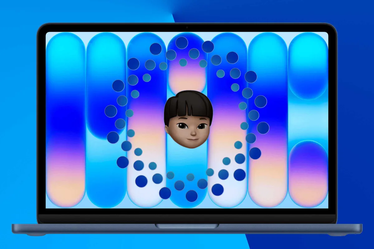 A parent configures child safety settings on a MacBook screen.
