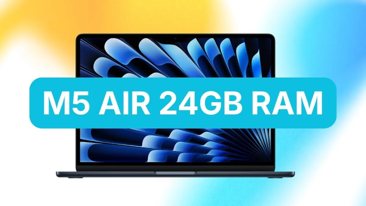 M5 MacBook Air laptop featuring 24GB RAM and 1TB storage capacity