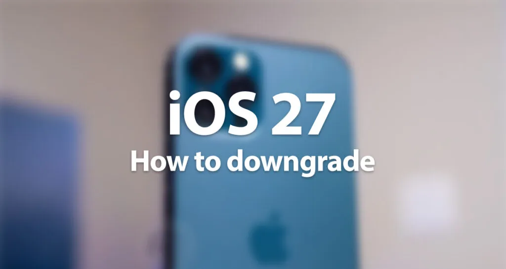 iPhone settings screen displaying iOS version information during a system downgrade