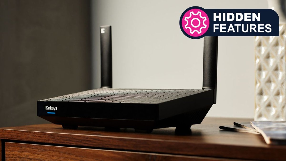 A home router displays guest network settings alongside isolated smart devices.