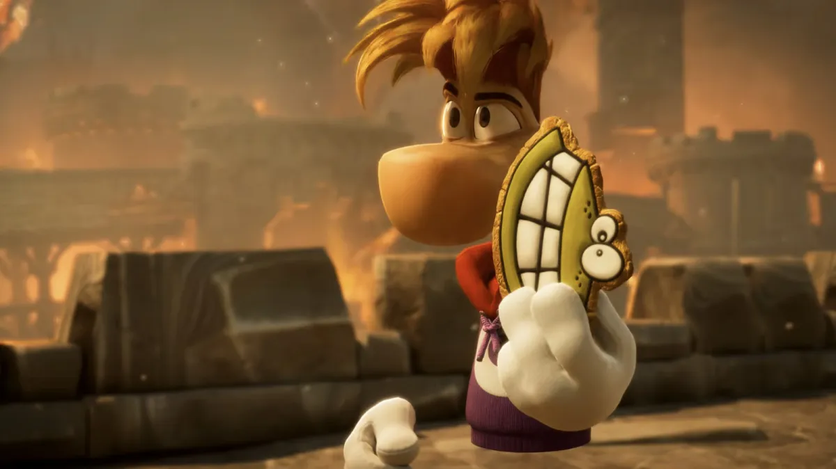 Rayman Legends Retold gameplay showcasing updated visuals and the enhanced Kung Foot minigame.