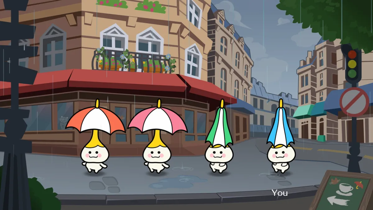 This Nintendo Switch gameplay screenshot displays a rhythm minigame interface with timing indicators and animated characters.