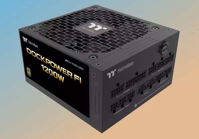 The Thermaltake Dockpower power supply features a split chassis design.